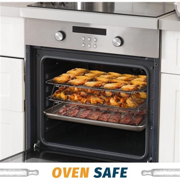 HIWARE Stainless Steel Stackable Cooling Rack for Baking, 3 Tier 12”x - Picture 6 of 8